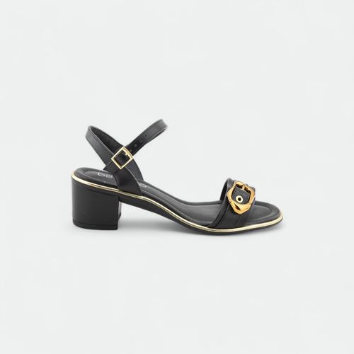 Sandalia con hebilla y taco medio BEIRA RIO - NEGRO