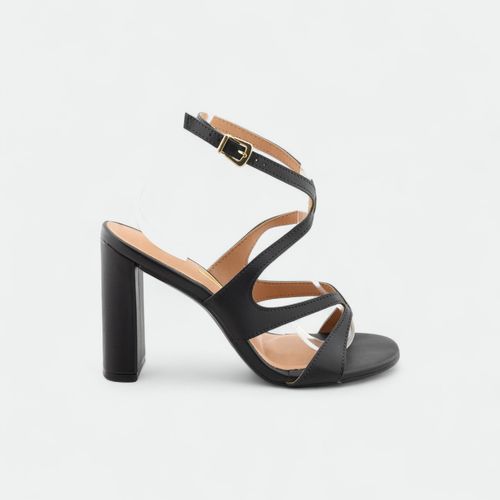 Sandalia de fiesta con tiras onduladas mujer VIZZANO - NEGRO