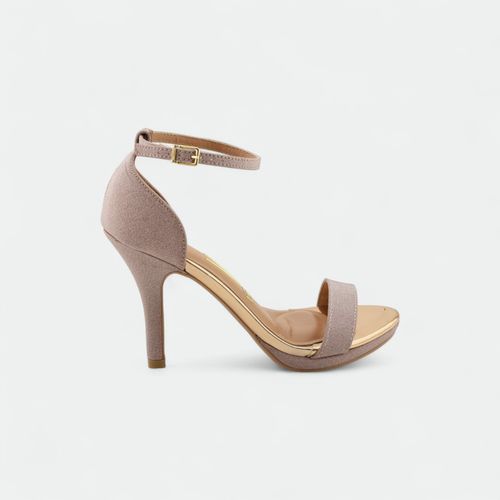 Sandalia clásica de fiesta mujer VIZZANO - ORO ROSADO MET TELA MINI GLIT