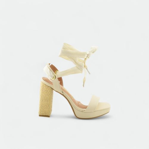 Sandalia para fiesta con pulsera cordón mujer VIZZANO - CREMA NATURAL