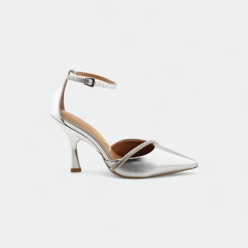 Zapato de fiesta con taco fino y pulsera VIZZANO - PLATA BLANCO OFF