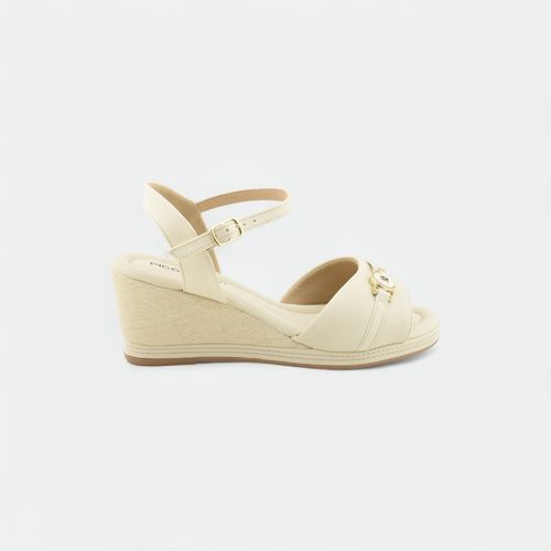 Sandalia con plataforma media y hebilla decorativa PICCADILLY - OFF WHITE