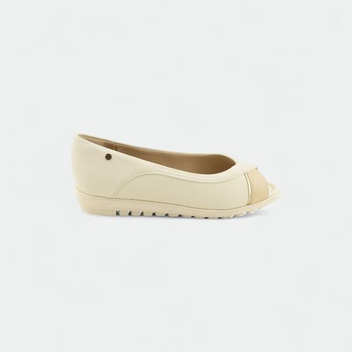 Chatita con punta abierta PICCADILLY - OFF WHITE ORO BRULE