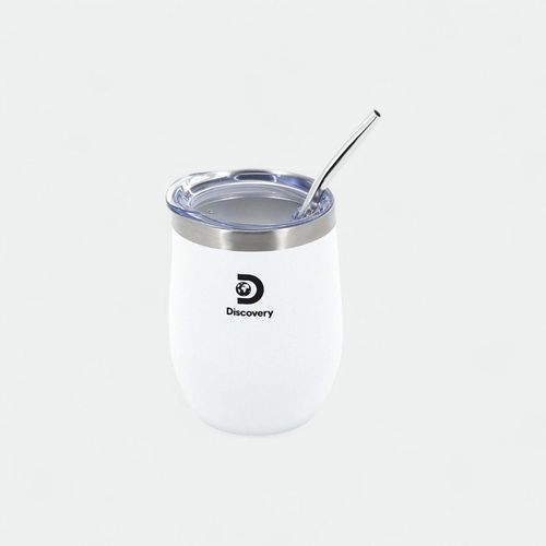 Mate con bombilla 350ml DISCOVERY - BLANCO