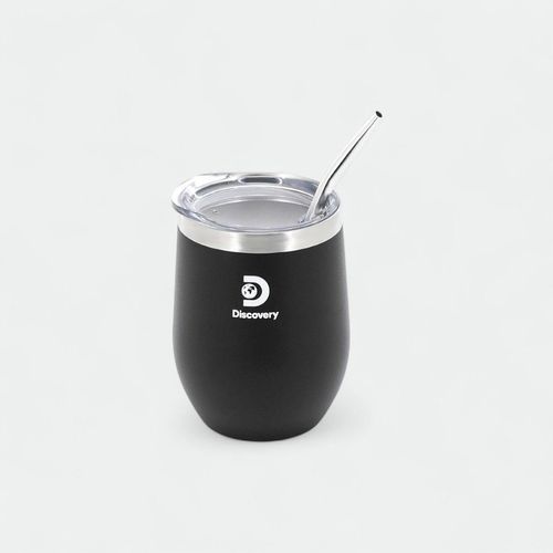 Mate con bombilla 350ml DISCOVERY - NEGRO