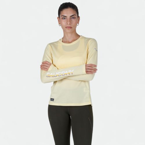 Remera Saucony Termica Deportiva Stopwatch Graphic Long W - PALE YELLOW