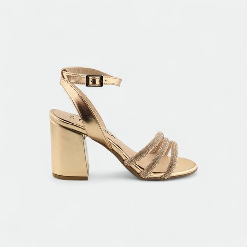 Sandalia de fiesta taco alto mujer FRAGOLA - COBRE