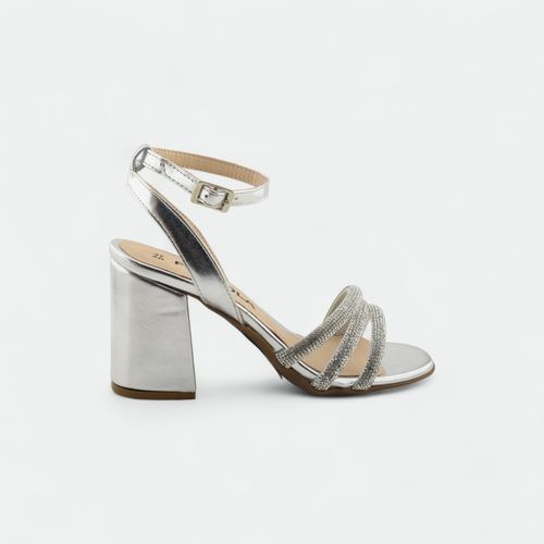 Sandalia de fiesta taco alto mujer FRAGOLA - PLATA