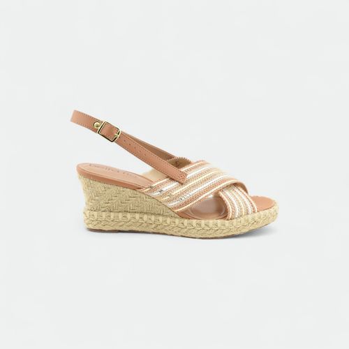 Sandalia con taco chino mujer BEIRA RIO - CAMEL NATURAL DORADO