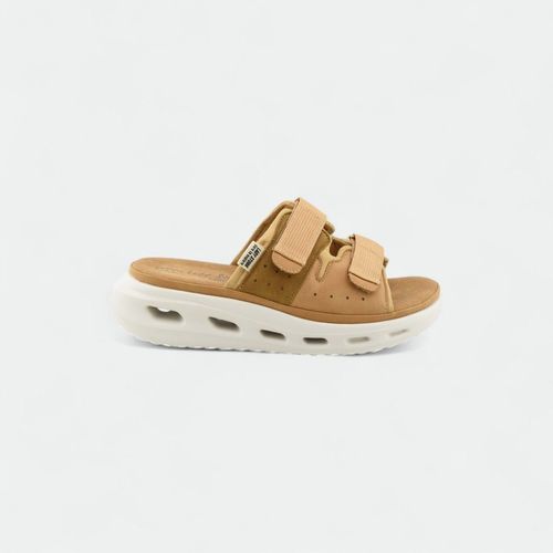 Zueco con velcro y plataforma LADY STORK - CAMEL