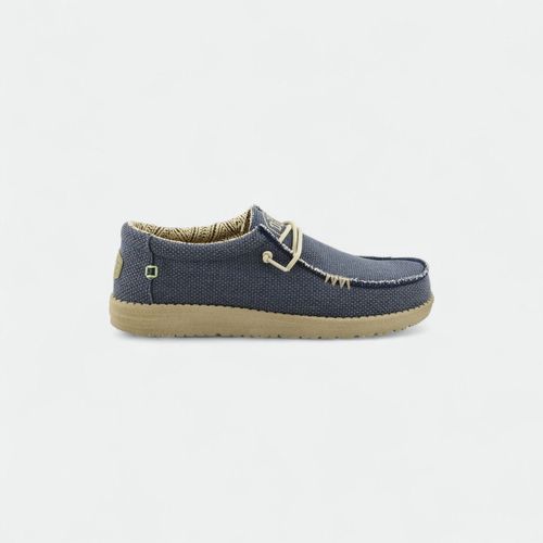 Mocasín con cordones hombre Wally Braided HEY DUDE - BLUE NIGHT