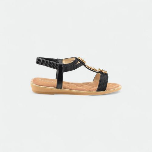 Sandalia baja con apliques mujer CHOCOLATE - NEGRO