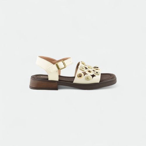Sandalia con apliques y base baja mujer ANDA Y CO - NATURAL