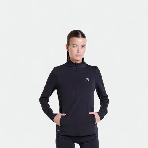 Buzo deportivo con 1/4 de cierre mujer TOPPER - NEGRO