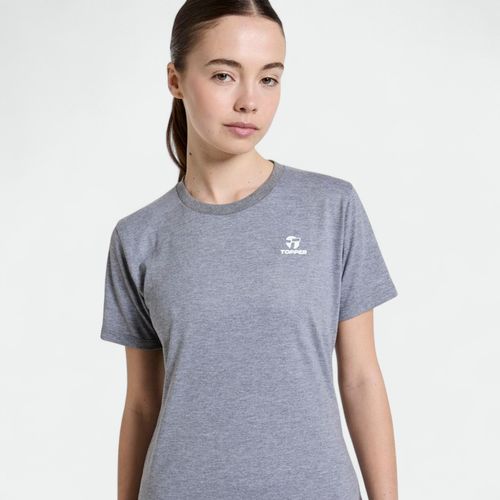 Remera mujer básica TOPPER - GRIS MELANGE MEDIO