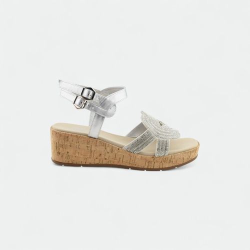 Sandalia con hebilla mujer GREEN AND BLACK - PLATA