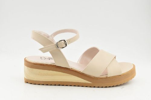 Sandalia con faja taco chino mujer OROPACO - OFF WHITE