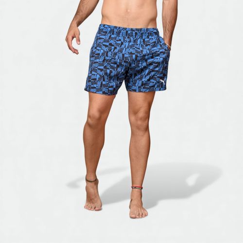 Men block logo short - BLUE COMBO