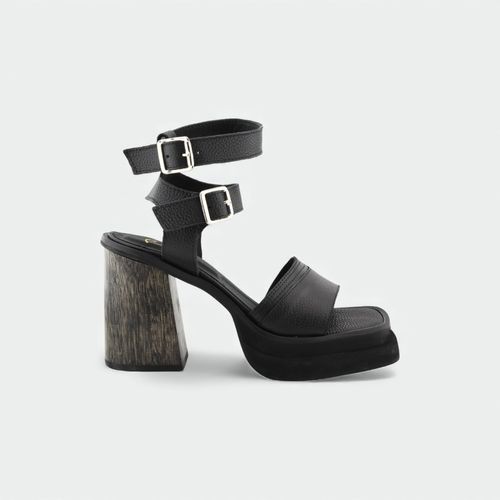 Sandalia con pulsera y hebilla mujer PREGO - NEGRO