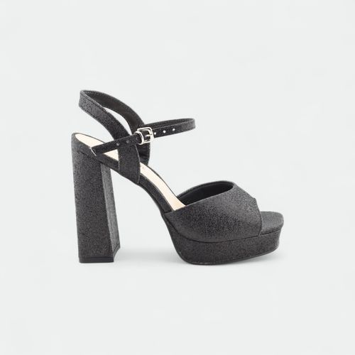 Sandalia de Fiesta Chocolate con Taco - NEGRO GLITTER