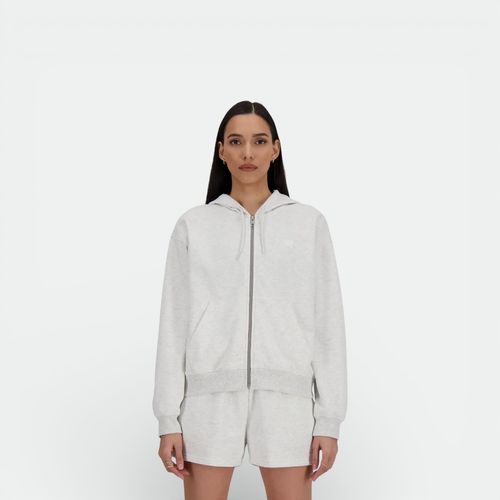 Campera New Balance French Terry Full Zip Hoodie - GREY