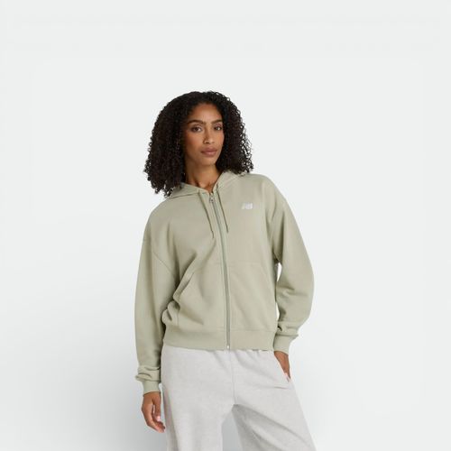 Campera New Balance French Terry Full Zip Hoodie - LIGHT GREEN