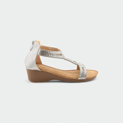 Sandalia talón faja - PLATA