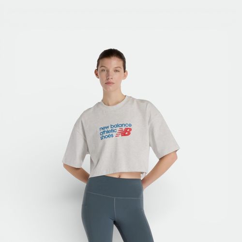 Remera corta de mujer NEW BALANCE - MONARCA BORGOÑA