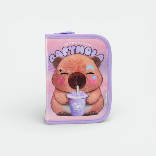 Cartuchera de un piso de niños CHIMOLA - LILA CAPIBARA