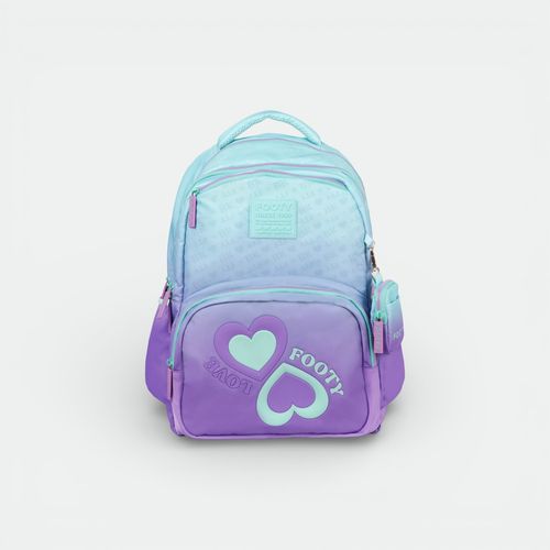 Mochila 18" sin carro de niñas FOOTY - AQUA LILA