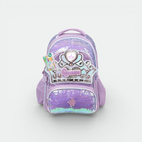 Mochila 18" con luces sin carro de niñas FOOTY - LILA