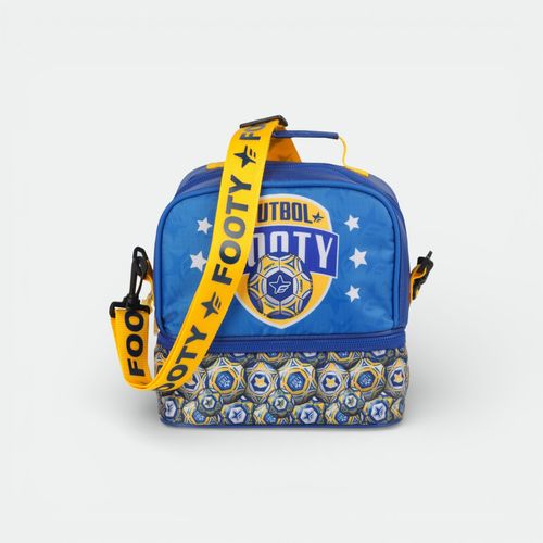 Lunchera con tiras de niños FOOTY - AZUL AMARILLO