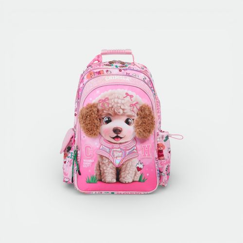 Mochila 16" de perro sin carro de niñas CHIMOLA - ROSA PERRO