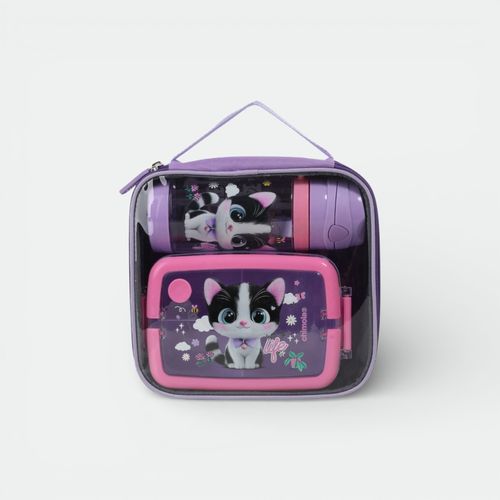 Lunchera box niños CHIMOLA - ROSA LILA GATO