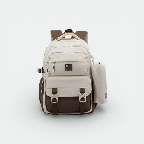 Mochila 17" con cartuchera unisex LESEDIFE - MARRON CMB