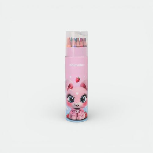 Set lapiz x24 unisex niños CHIMOLA - ROSA CELESTE CONEJO