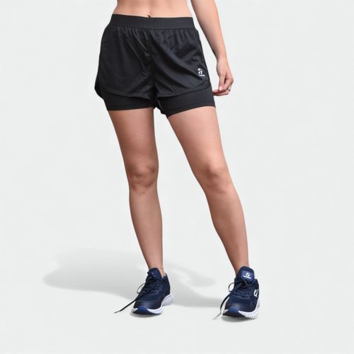 Short 2 in 1 training mujer TOPPER - NEGRO