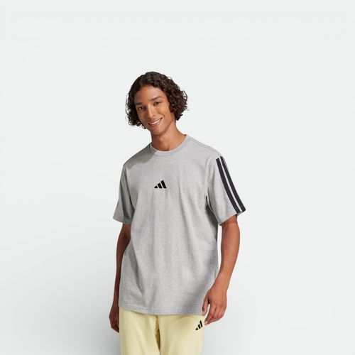 Remera Essentials Tres Tiras ADIDAS - MEDIUM GREY HEATHER BLACK