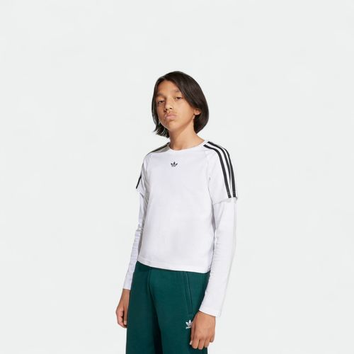 Remera urbana unisex niños Long Sleeve Tee ADIDAS - WHITE BLACK