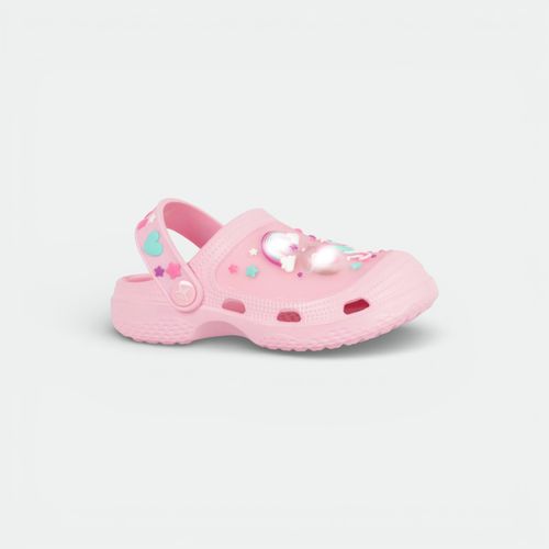 Zueco Clogs con luz niños FOOTY - ROSA
