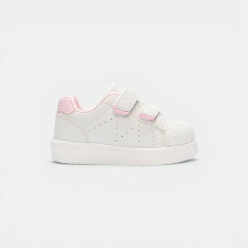 Zapatilla Calima con velcro niños MARCEL - BLANCO ROSA