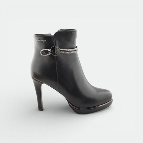 Botineta con taco y strass mujer FRAGOLA - NEGRO