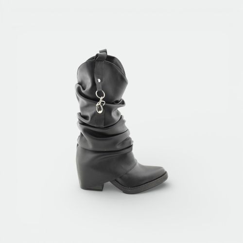 Bota Polaina caña alta arruchada mujer OROPACO - NEGRO