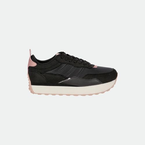 Zapatilla Topper Urbana con Plataforma Temple Plataforma - NEGRO ROSA METAL