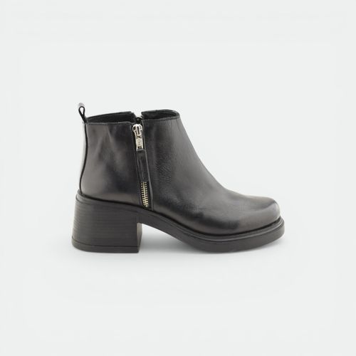Botineta con cierre y tacon mujer TOKYO - NEGRO
