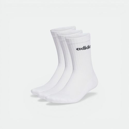 Medias Lin Crew 3 pares Unisex ADIDAS - WHITE BLACK