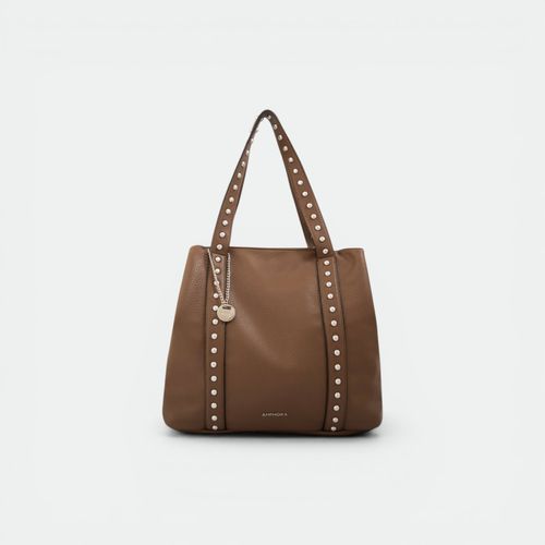 Bolso Angela 2 tiras con tachas mujer AMPHORA - TOSTADO TAUPE