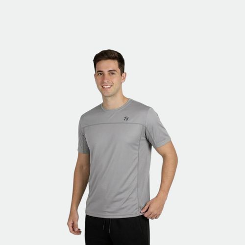 Remera Running Topper Hombre - GRIS LUNAR AMARILLO SAFE