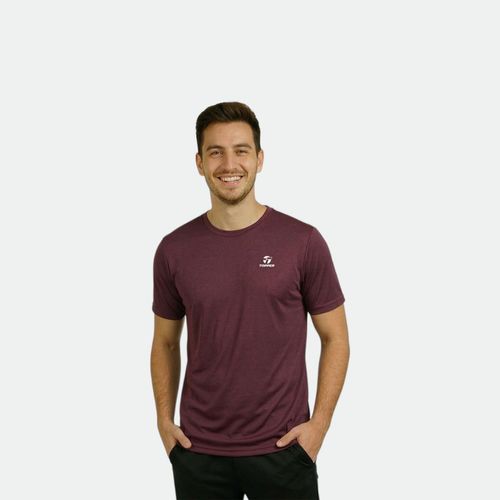 Remera básica de entrenamiento hombre TOPPER - BORDO CORD