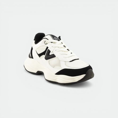 Zapatilla urbano mujer VIA MARTE - NEGRO BLANCO MILK